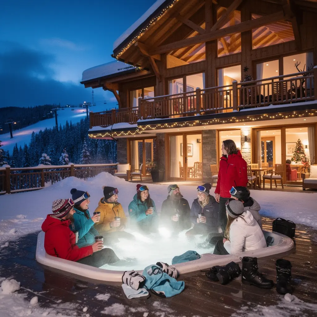 Elegante Wohnanlage mit Annehmlichkeiten für Wintersportler.