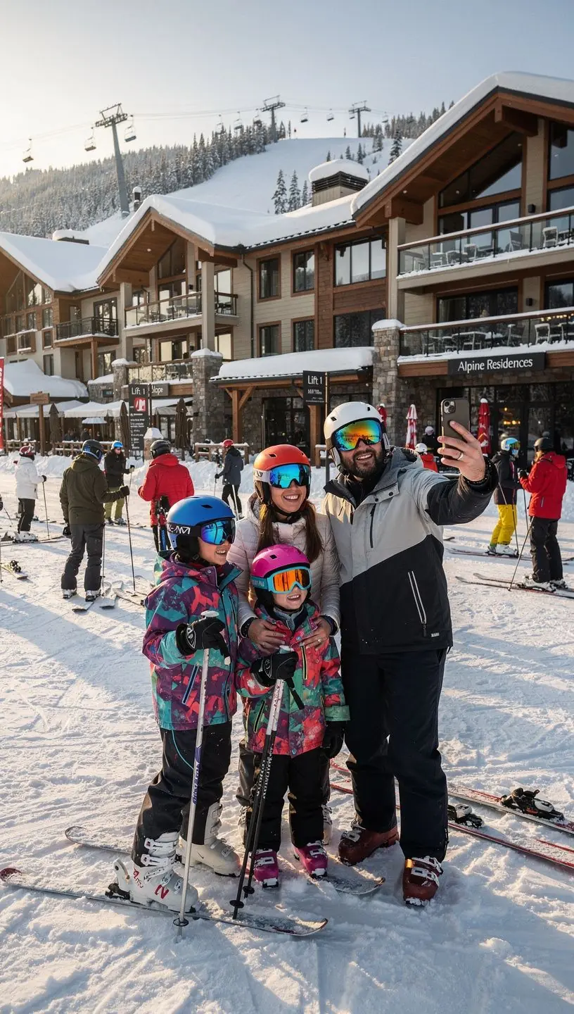 Entspannte Atmosphäre in einer Lobby eines Ski-Resorts.